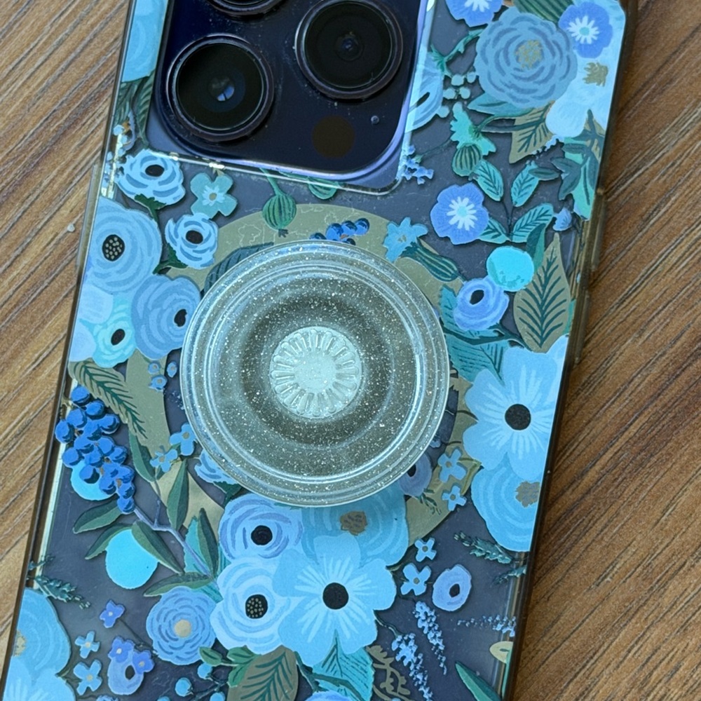 Rifle Paper Co. Floral Phone Case - Blue, Lavender and Green with PopSocket